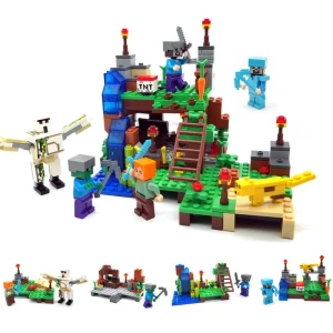 Klocki I Figurki My World MINECRAFT Mini Wodospad z Figurki zestaw do samodzielnego złożenia