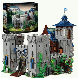Klocki Duży Zamek Castle Medieval Castle projekt do budowania 6640 elementów