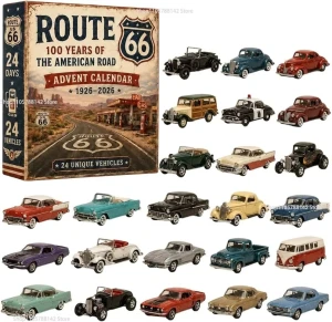 Kalendarz adwentowy Route 66 24 Klasyczne Amerykańskie Samochody kolekcja świąteczna