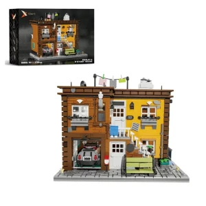 Klocki Dwupiętrowy Dom Miejski z Garażem i Samochodem zestaw do samodzielnego złożenia 2284 elementów
